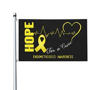 Hope For A Cure Drapeaux de sensibilisation à l'endométriose 0,9 x 1,5 m Drapeau de décoration extérieure Bannière légère Drapeaux de fête à la maison Yard 3 x 5 drapeaux