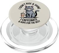 Hope for The Best Coffee Cat Matin Caféine Lover Grumpy PopSockets PopGrip pour MagSafe