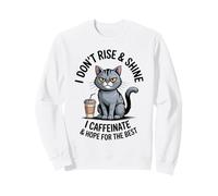 Hope for The Best Coffee Cat Matin Caféine Lover Grumpy Sweatshirt