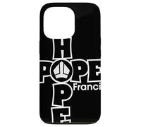 Hope Francis Croix Mitre Typographie pour Foi Catholique Coque pour iPhone 13 Pro
