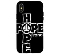 Hope Francis Croix Mitre Typographie pour Foi Catholique Coque pour iPhone X/XS
