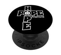 Hope Francis Croix Mitre Typographie pour Foi Catholique PopSockets PopGrip Adhésif