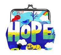 Hope Lettering Coin Purse Wallet Bag Change Pouch Gifts for Women Kids Girls Key Holder