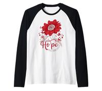 Hope Love Cure Ruban Rouge Sensibilisation au SIDA Tournesol Rouge Manche Raglan
