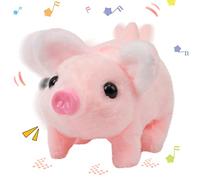 Hopearl Cochon Marchant Animal de Compagnie, Interactif Rampant Porcelet Électronique Peluche Jouet Cochon Oink Secousse Nez Remue Queue Animé Cadeau pour Enfants, Rose, 20 cm