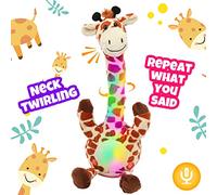 Hopearl Glow Dancing Girafe Jouet répéter ce Que Vous Dites Parler Jouet se tordre Chant Imitation Torsion Lampe électrique Interactive Animation Jouet Parler, Brun, 33 cm