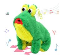 Hopearl Grenouille Sauteuse Coassante, Animal de Compagnie Interactif Électronique, Peluche Saut Jouet avec Sons et Mouvements, Animée Tire la Langue, Cadeau pour Enfants, 15 cm