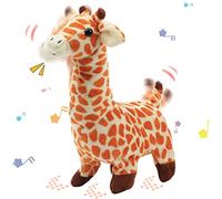 Hopearl Marcher Girafe électronique Interactive Animaux de Compagnie Peluche Jouet jirafa, Animation rocktail Cadeau avec des Sons et des Actions pour Les Tout - Petits Anniversaire, Brun, 9''