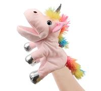 Hopearl Marionnette licorne en peluche avec bouche mobile, pour jeux de rôle, narration interactive, théâtre de poupées et comme cadeau pour filles, rose, 30 cm