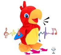 Hopearl Perroquet Parlant Qui Répète et Marche, Peluche Interactive Électrique - Cadeau pour Enfants Tout-Petits, 20 cm