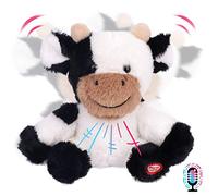 Hopearl Vache Parlante Qui Répète et Hoche la Tête, Peluche Interactive Électrique - Cadeau pour Enfants, 18 cm