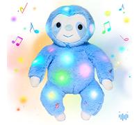 Hopearl Veilleuse musicale à DEL en peluche phosphorescente pour enfants et tout-petits, bleu, 31,8 cm
