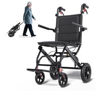 Hopelight Fauteuil roulant pliable et portable léger (seulement 6,4 kg) avec poignée télescopique, sac de voyage et porte-gobelet pour adultes, personnes âgées, enfants, supporte 100 kg