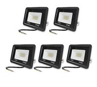 Hopelit Projecteur LED d'extérieur 10 W 5 pièces 3000 K blanc chaud IP66 étanche pour jardin, terrasse, garage, terrasse