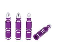 HOPESPANNER Cache-Valve De Pneu Décoratif en Forme De Balle Longue Violette, Couvercles Anti-Poussière De Valve De Pneu en Aluminium 7X55Mm, Alliage D'Aluminium 4 Pièces