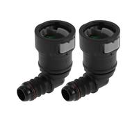 HOPESPANNER Lot de 2 raccords rapides de tuyau d'identification de conduite de carburant de 15/32" pour connecteur SAE mâle femelle vers cannelure 90 degrés en plastique noir gris
