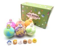 Hopeyhfm Bombe de Bain, Bain Naturelles pour enfants avec Jouet Surprise à l'Intérieur, moussant Enfant, pour Filles et Garçons, Saint Valentin, Fête des Mères, Cadeau D'anniversaire (Style 2)