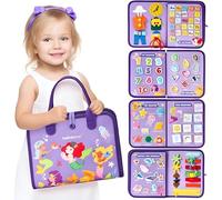 HOPEYHFM Busy Board Montessori en Feutre, Educatif Sensoriel Jouets Les Tout-Petits de 1-3 Ans, Livre Montessori de Développement Motricité Fine, Cadeau Jouet Garcon Fille Anniversaire Noel (Style 3)
