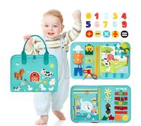 HOPEYHFM Busy Board Montessori en Feutre, Educatif Sensoriel Jouets Les Tout-Petits de 1-3 Ans, Livre Montessori de Développement Motricité Fine, Cadeau Jouet Garcon Fille Anniversaire Noel (Style 4)