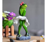 HOPEYHFM Décoration Grenouille, Grenouille Statue, 9 x 20 cm, Figurine décorative Amusante, pour Bureau À Domicile Étagères De Bureau Table Artisanat Décoration