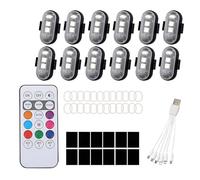 Hopeyhfm Lumières Stroboscopiques pour Drone, 8 Couleurs Lumiere Stroboscopique LED Voiture sans Fil avec Télécommande, Lumières d'Anti-collision, pour Dirt Bikes Vélos électriques RC Cars (12)