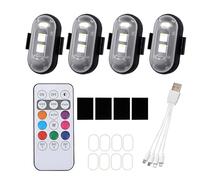 Hopeyhfm Lumières Stroboscopiques pour Drone, 8 Couleurs Lumiere Stroboscopique LED Voiture sans Fil avec Télécommande, Lumières d'Anti-collision, pour Dirt Bikes Vélos électriques RC Cars (4)