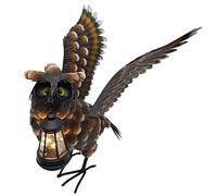 HOPEYHFM Statue de Chouette de Jardin avec Lanterne Solaire, Figurine décorative de Noël, Cadeau Parfait pour Le Jardinage, pour terrasse/Balcon/Avant/décorations extérieures