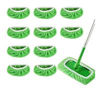 HOPEYMY26 10 Pièces 25,4 * 11,5 cm Lingettes Microfibres Lavables Lingette Poussiere Lingette Microfibre Mop Serpillere Microfibre Mop Réutilisable, Convient Aux Sols Durs Et Aux Parquets, Etc, Vert