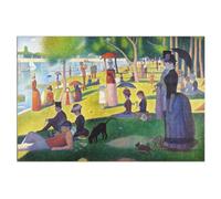 HOPHEMA Affiche impressionniste de Georges Seurat, Dimanche après-midi à l'île de la Grande Jatte, Art mural, Peinture sur toile, Décoration de chambre à coucher (50x75cm-Sans cadre)