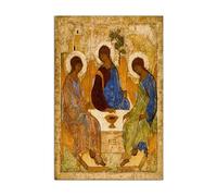 HOPHEMA Andreï Roublev, peinture sur toile représentant la Sainte Trinité, affiche vintage, religion, culture, décoration murale pour chambre à coucher (50x75cm-Sans cadre)