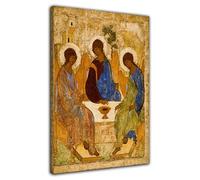 HOPHEMA Andreï Roublev, peinture sur toile représentant la Sainte Trinité, affiche vintage, religion, culture, décoration murale pour chambre à coucher (50x75cm-Encadrée)