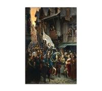 HOPHEMA Jean Jacques Scherrer Art Peinture L'Entrée de Jeanne d'Arc à Orléans le 5 mai Affiche Impression Toile Peinture Image Décoration Murale Affiche (60x90cm-Sans cadre)