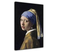 HOPHEMA Johannes Vermeer Art Peinture La Jeune Fille à la perle Affiche Impression Toile Peinture Chambre Esthétique Mur Art Décoration Affiche (40x60cm-Encadrée)