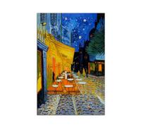 HOPHEMA Vincent Van Gogh peinture d'art terrasse de café la nuit affiche impression sur toile affiche art mural image adaptée à la décoration de la chambre (30x45cm-Sans cadre)