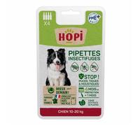 HOPI Pipette Anti Puces Chien entre de 10 et 20 kg - 4 mois de Protection Antiparasitaire - Extraits de Plantes - Fabriqué en