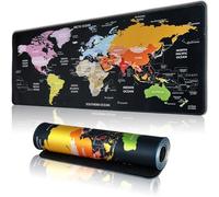 Hopipad Grand tapis de souris de jeu carte du monde pour bureau, tapis de bureau avec bords cousus, sous-main de bureau imperméable, base en caoutchouc antidérapant, tapis de clavier de 80 x 30 cm,