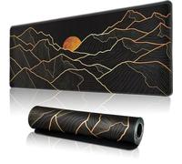 Hopipad Large Gaming Mouse Pad for Desk, Desk Mat with Seamed Edges, Waterproof Desk Pad, Non-Slip Rubber Base, 31.5x11.8 inch Keyboard Pad Computer Mat, Big XL Black Mousepad