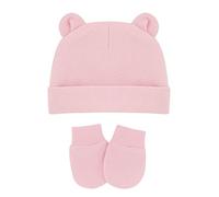 Hôpital De Coton Nouveau-né Mitaines Mitaines Coloride Couleur Solide Pouf Avec Ours Easr Et Pas Gants Doux À Gratter Set Infantile