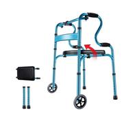 Hôpitaux Déambulateur pliant à assistance debout avec roues, déambulateur auxiliaire de rééducation en alliage d'aluminium, aide la mobilité marche réglable hauteur for personnes âgées(Noir)