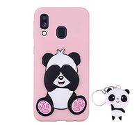 HopMore Compatible pour Coque Samsung Galaxy A40 2019 Silicone Souple 3D Design Motif Panda Licorne Drôle Kawaii Etui Samsung A40 Antichoc Housse Protection pour Fille Femme Garçon - Panda Rose