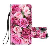 HopMore Coque en Cuir pour Oppo A53S / Oppo A53 / A32 A33 2020 à Rabat et Folio Portefeuille pour Filles Garçons Femme, Housse Cuir Fentes pour Cartes Étui Antichoc 360 Degrés Silicone - Rose/Pink