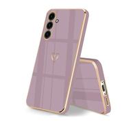 HopMore Coque pour Samsung Galaxy A16 4G / 5G Etui de Protection Antichoc, Housse Souple Silicone pour Samsung A16 4G / 5G Étui AVCE Motif Coeur, Fine Slim Case Cover pour Galaxy A16, Sakura Violet
