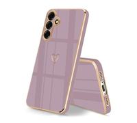 HopMore Coque pour Samsung Galaxy S25 5G Etui de Protection Housse Antichoc, Souple Fine Slim Silicone Case pour Samsung S25 5G Étui AVCE Motif Coeur Cover pour Galaxy S25 5G, Violet Sakura