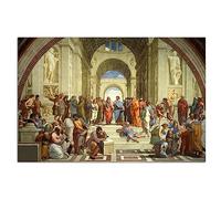 HOPNRU Académie d'athènes affiche Renaissance mur Art photo impression toile Art peinture moderne salon décoration affiche (60x90cm-Sans cadre)