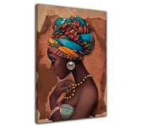 HOPNRU Africain noir femme Portrait affiche noir fille mur Art photo impression toile peinture moderne maison salon chambre décor affiche (30x45cm-Encadrée)