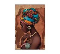 HOPNRU Africain noir femme Portrait affiche noir fille mur Art photo impression toile peinture moderne maison salon chambre décor affiche (30x45cm-Sans cadre)