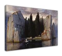 HOPNRU Arnold Bocklin Art Peinture Île des Morts Affiche Surréaliste Mur Art Photo Impression Toile Peinture Moderne Maison Salon Décor Mural (20x30cm-Encadrée)