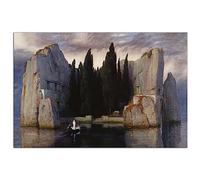 HOPNRU Arnold Bocklin Art Peinture Île des Morts Affiche Surréaliste Mur Art Photo Impression Toile Peinture Moderne Maison Salon Décor Mural (30x45cm-Sans cadre)
