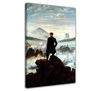 HOPNRU Caspar David Friedrich le vagabond au-dessus de la mer de brouillard affiche mur Art photo impression toile peinture moderne maison chambre décor Mural (40x60cm-Encadrée)