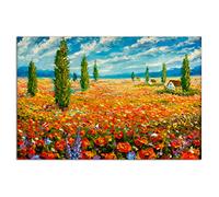 HOPNRU Floral Meadow Peinture À L'huile Affiche Claude Monet Floral Paysage Mur Art Photo Impression Toile Affiche Moderne Maison Salon Décor Peinture (50x75cm-Sans cadre)